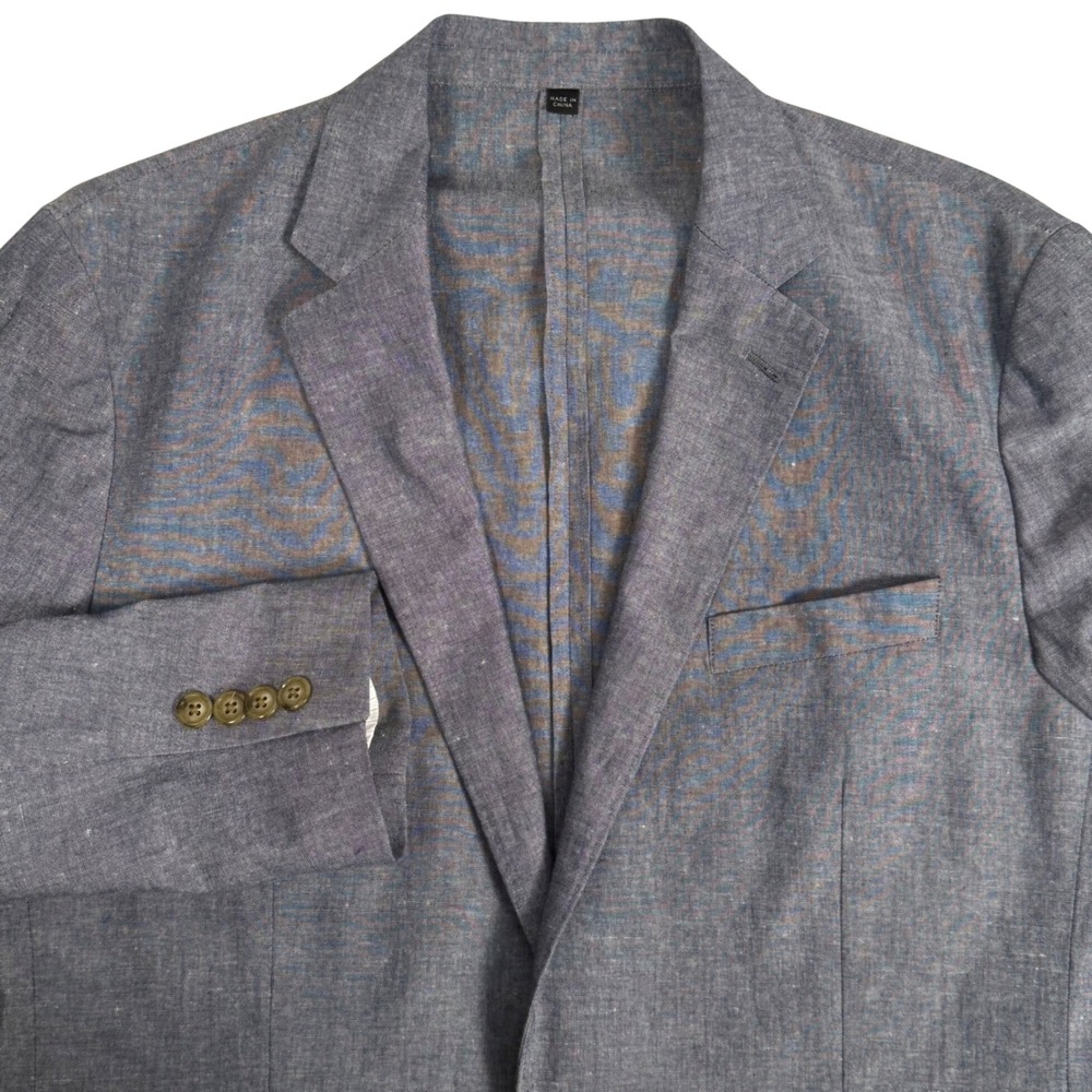 J.Crew Ludlow Slim Fit Baird McNutt Irish Linen Unstructured Blazer Navy Men 40R